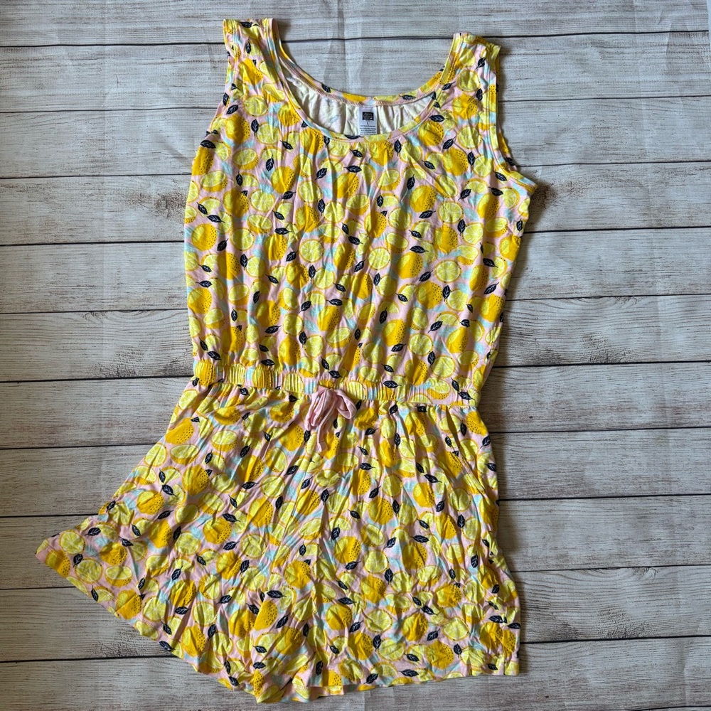Alex’s Lemonade Stand Lemon Rayon Pink/Yellow Romper Size Large